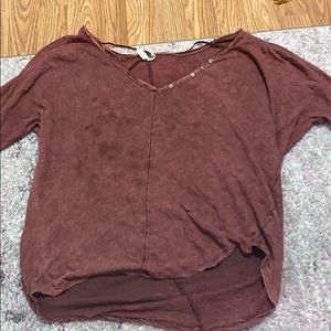 Maroon Long sleeve tee FREE PEOPLE